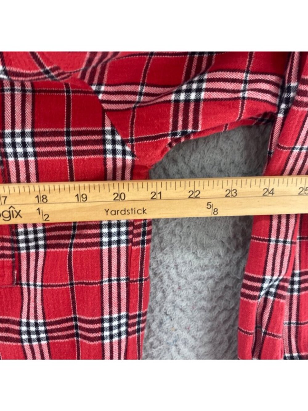 LOFT Shirt Womens Medium Red Plaid Flannel Button Up Long Sleeve Collared Casual - Picture 8 of 10